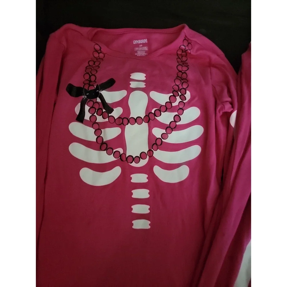 Gymboree pink skeleton pajamas size 10 Halloween